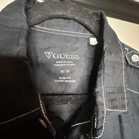 Guess Unisex Black Button Down Shirt- size M Coachella, concerts 100% cotton - Picture 4 of 5
